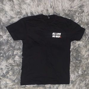 Black All Love No Beef tee